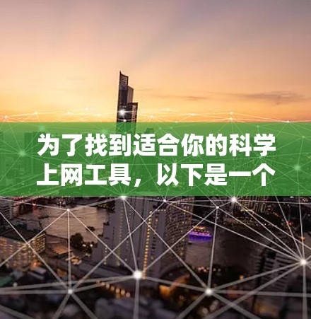 为了找到适合你的科学上网工具，以下是一个有条理的建议和推荐