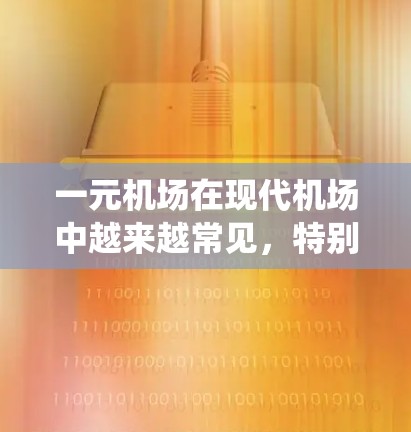 一元机场在现代机场中越来越常见，特别是在城市交通发达的地区，单向机场可以作为替代或补充传统机场的功能，满足不同人群的需求