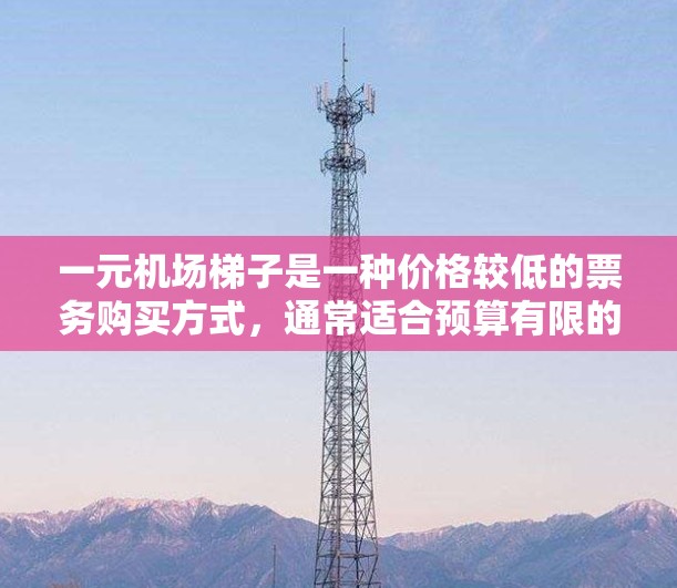 一元机场梯子是一种价格较低的票务购买方式，通常适合预算有限的乘客。以下是关于一元机场梯子的一些信息